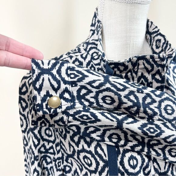 Cali 1850 Linen Blend Lightweight Full Zipper Jacket Artsy Print Medium - Picture 5 of 11